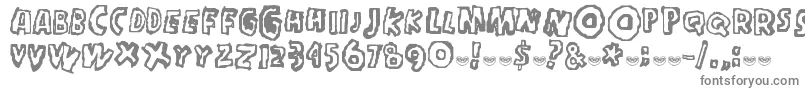 フォントInMyHead – 白い背景に灰色の文字