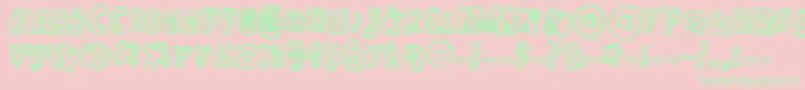 InMyHead Font – Green Fonts on Pink Background