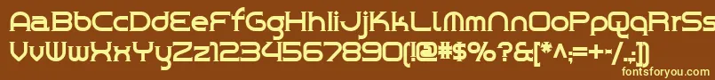 Chromeyellow-fontti – keltaiset fontit ruskealla taustalla