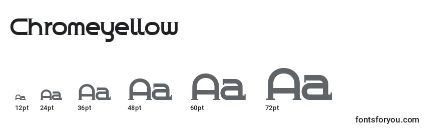 Размеры шрифта Chromeyellow