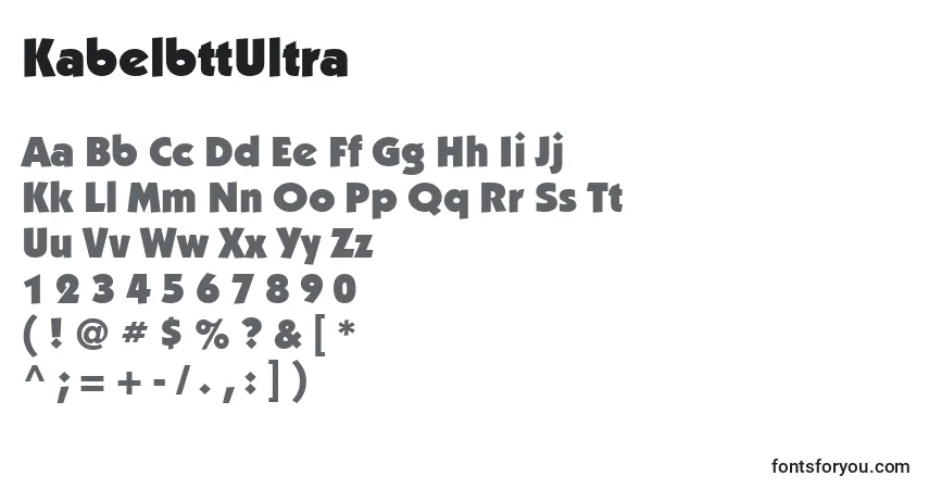 A fonte KabelbttUltra – alfabeto, números, caracteres especiais
