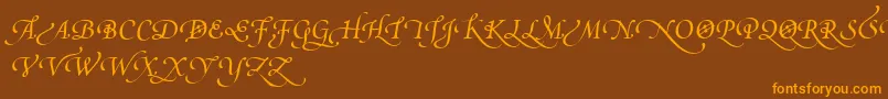 PoeticaSuppSwashCapitalsIv Font – Orange Fonts on Brown Background