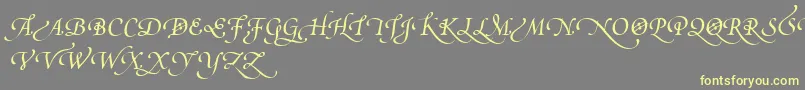 PoeticaSuppSwashCapitalsIv-Schriftart – Gelbe Schriften auf grauem Hintergrund