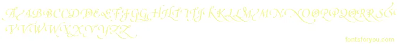 フォントPoeticaSuppSwashCapitalsIv – 白い背景に黄色の文字