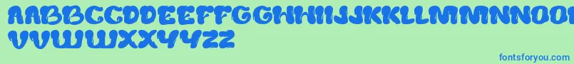 CreamyButter Font – Blue Fonts on Green Background