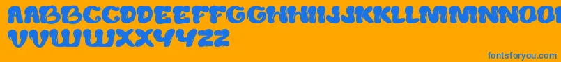 CreamyButter Font – Blue Fonts on Orange Background