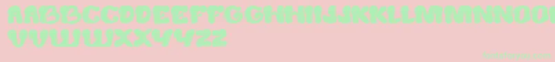 CreamyButter-Schriftart – Grüne Schriften auf rosa Hintergrund