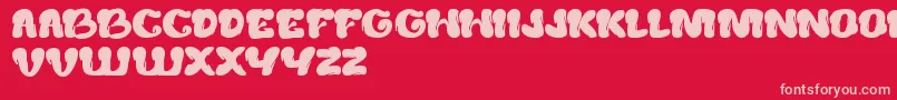 CreamyButter Font – Pink Fonts on Red Background