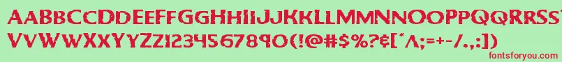 Bodyswipersexpand Font – Red Fonts on Green Background