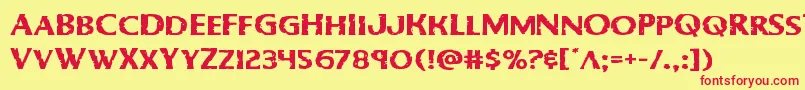 Bodyswipersexpand Font – Red Fonts on Yellow Background