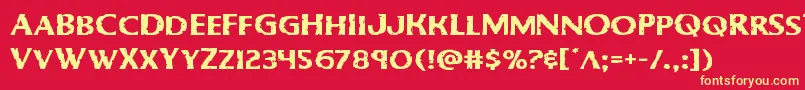 Bodyswipersexpand Font – Yellow Fonts on Red Background