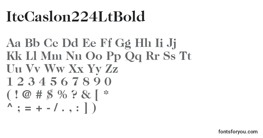 Шрифт ItcCaslon224LtBold – алфавит, цифры, специальные символы