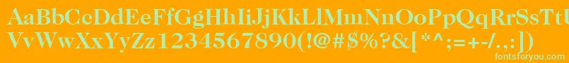 ItcCaslon224LtBold Font – Green Fonts on Orange Background