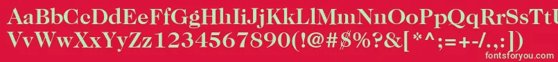 フォントItcCaslon224LtBold – 赤い背景に緑の文字