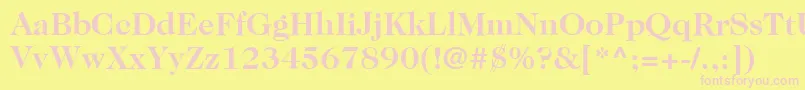 フォントItcCaslon224LtBold – ピンクのフォント、黄色の背景