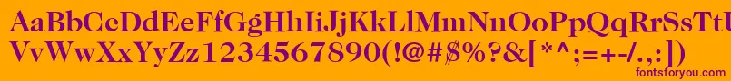 ItcCaslon224LtBold-fontti – violetit fontit oranssilla taustalla