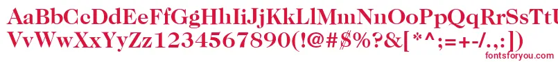 フォントItcCaslon224LtBold – 白い背景に赤い文字