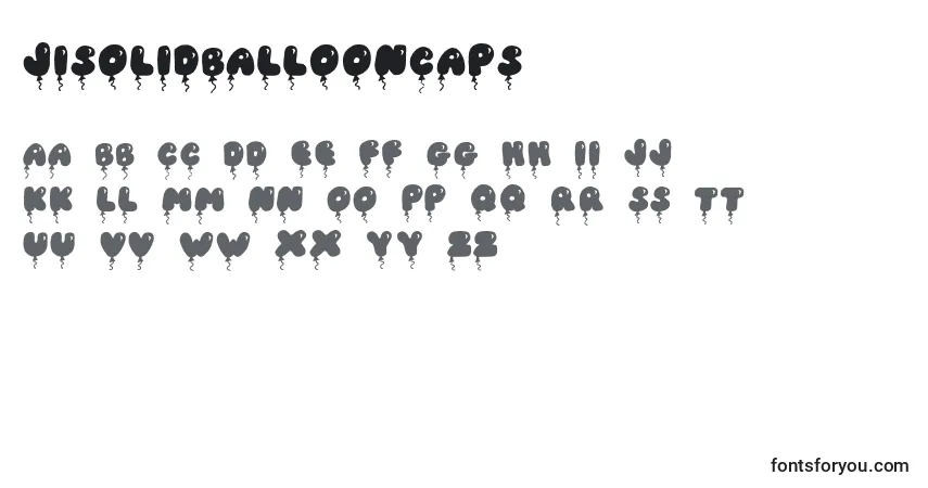 A fonte JiSolidBalloonCaps – alfabeto, números, caracteres especiais
