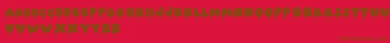JiSolidBalloonCaps Font – Brown Fonts on Red Background