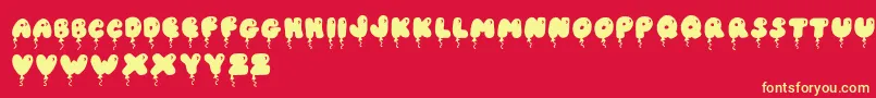 JiSolidBalloonCaps Font – Yellow Fonts on Red Background