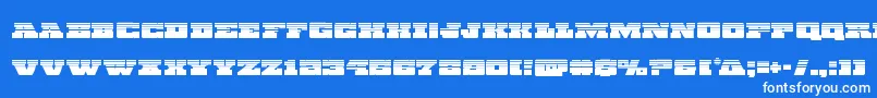 フォントChicagoexpresshalf – 青い背景に白い文字