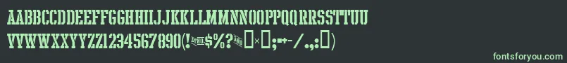 IntramuralStencilJl Font – Green Fonts on Black Background