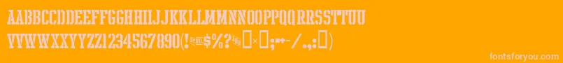 IntramuralStencilJl Font – Pink Fonts on Orange Background