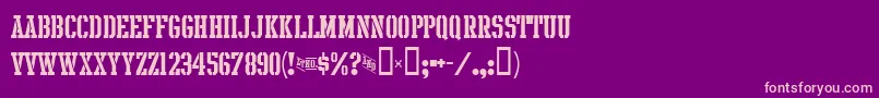 Czcionka IntramuralStencilJl – różowe czcionki na fioletowym tle
