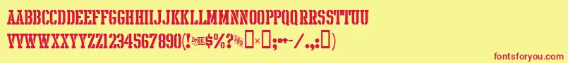 IntramuralStencilJl Font – Red Fonts on Yellow Background