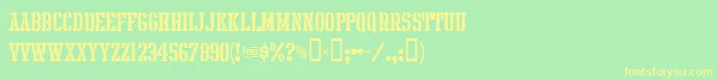 IntramuralStencilJl Font – Yellow Fonts on Green Background