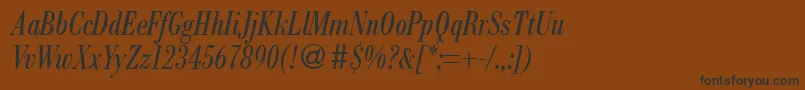 ModernbodonicondRegularitalic Font – Black Fonts on Brown Background