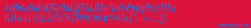 fuente ModernbodonicondRegularitalic – Fuentes Azules Sobre Fondo Rojo