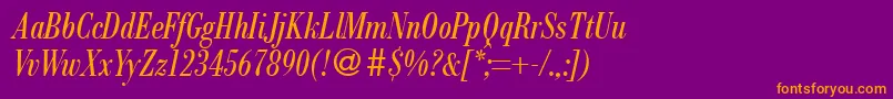 ModernbodonicondRegularitalic Font – Orange Fonts on Purple Background