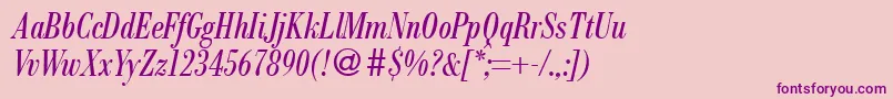 ModernbodonicondRegularitalic Font – Purple Fonts on Pink Background