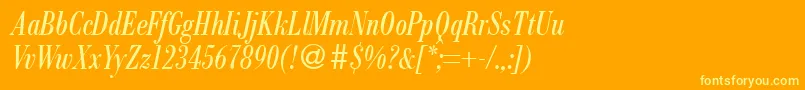 ModernbodonicondRegularitalic Font – Yellow Fonts on Orange Background