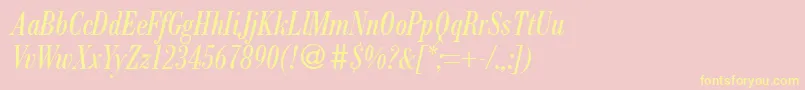 ModernbodonicondRegularitalic Font – Yellow Fonts on Pink Background