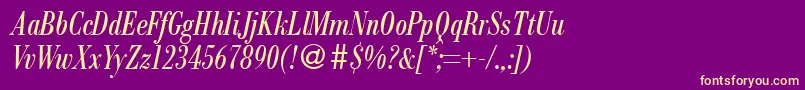 ModernbodonicondRegularitalic Font – Yellow Fonts on Purple Background
