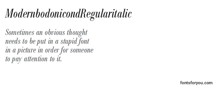Review of the ModernbodonicondRegularitalic Font
