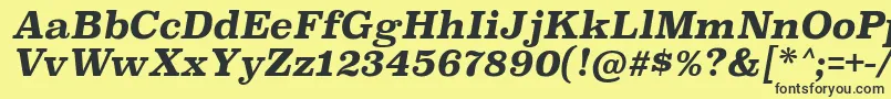 SuperclarendonrgBolditalic Font – Black Fonts on Yellow Background