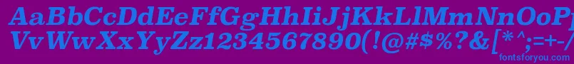 SuperclarendonrgBolditalic-Schriftart – Blaue Schriften auf violettem Hintergrund