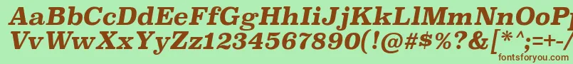 SuperclarendonrgBolditalic Font – Brown Fonts on Green Background