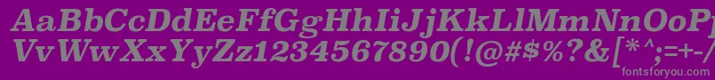 フォントSuperclarendonrgBolditalic – 紫の背景に灰色の文字