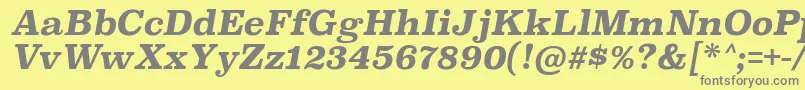 フォントSuperclarendonrgBolditalic – 黄色の背景に灰色の文字