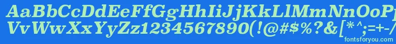 SuperclarendonrgBolditalic Font – Green Fonts on Blue Background