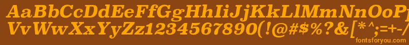 SuperclarendonrgBolditalic Font – Orange Fonts on Brown Background