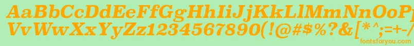 SuperclarendonrgBolditalic Font – Orange Fonts on Green Background