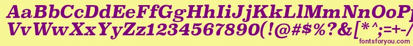 SuperclarendonrgBolditalic Font – Purple Fonts on Yellow Background