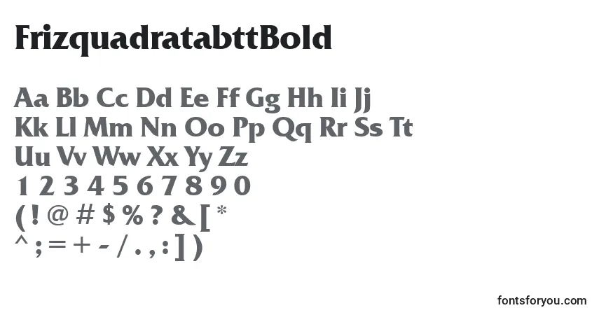 FrizquadratabttBold-fontti – aakkoset, numerot, erikoismerkit