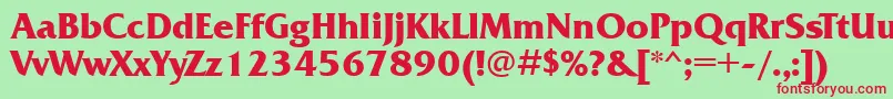 FrizquadratabttBold Font – Red Fonts on Green Background