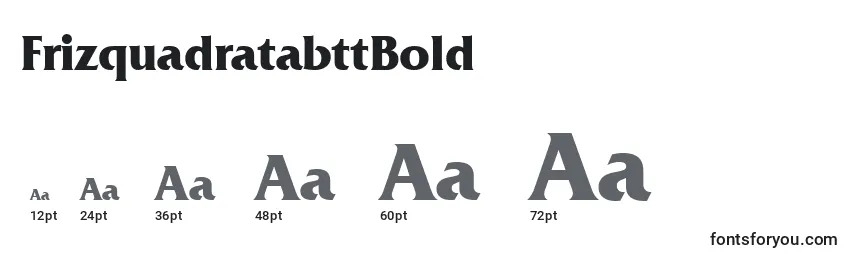 FrizquadratabttBold Font Sizes